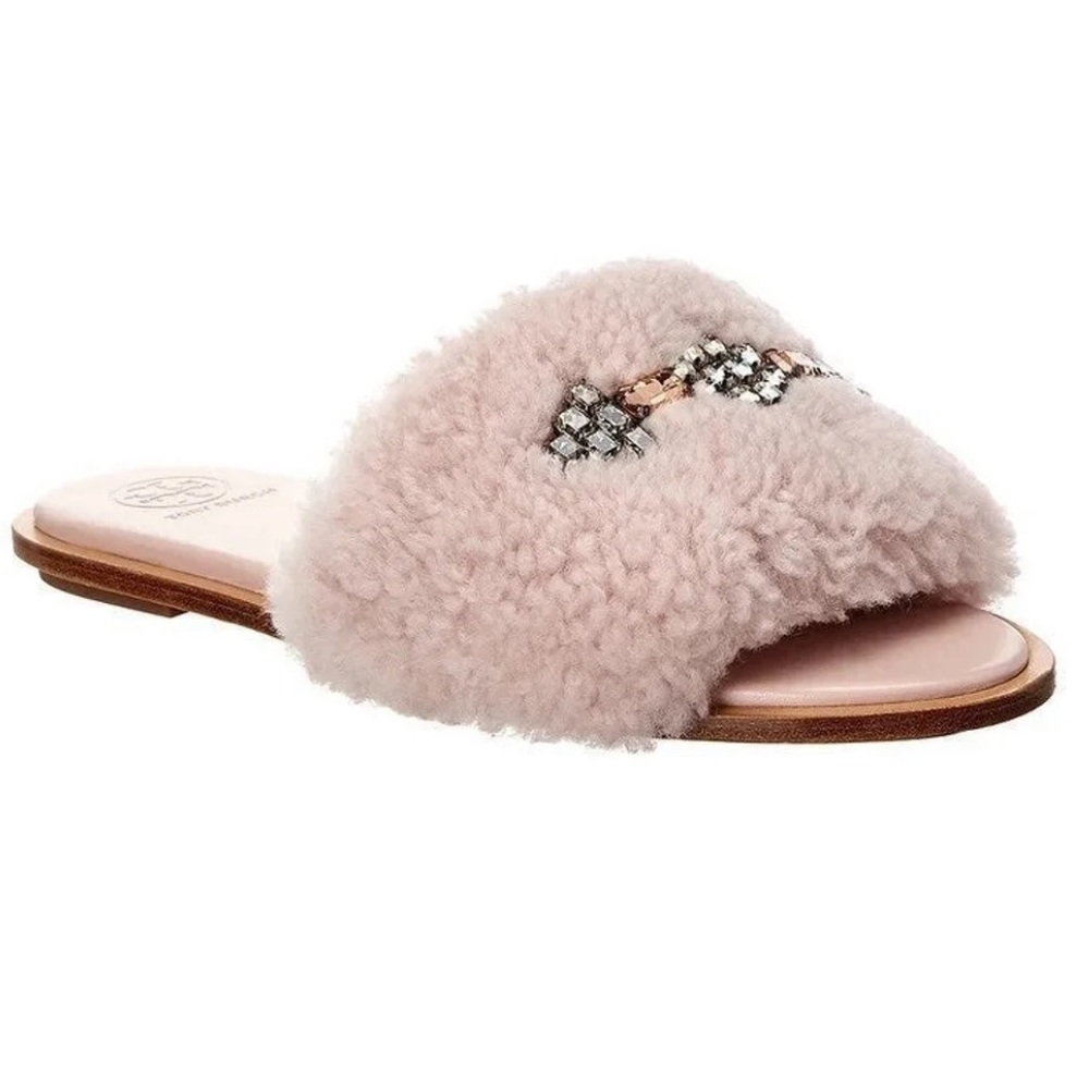 Tory Burch Aspen Shearling Slide Size 5
